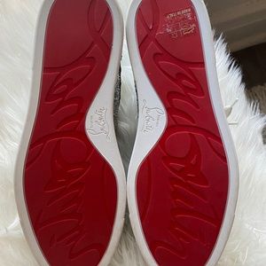 Christian Louboutin, silver sparkly, Womens size 8